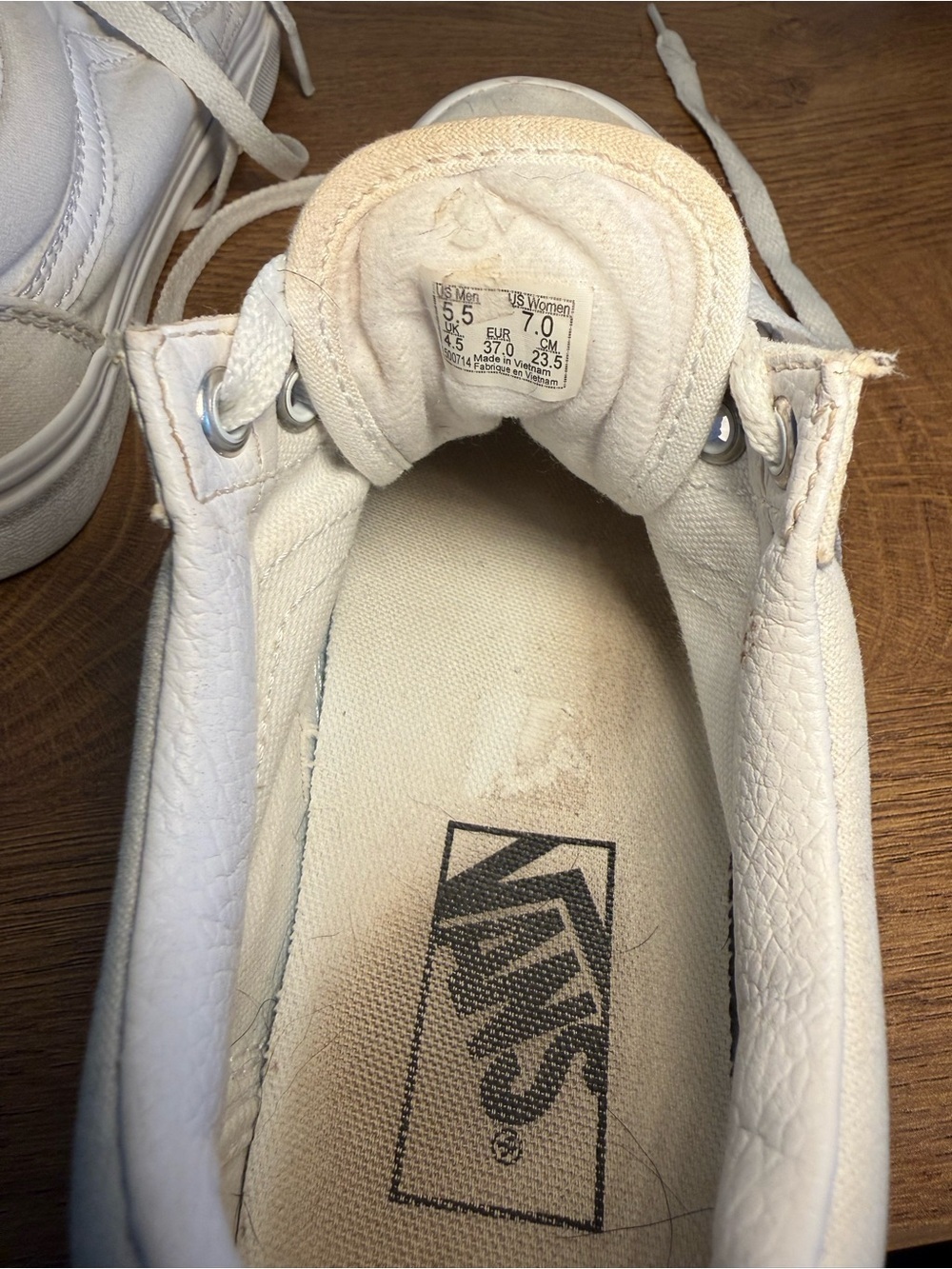 Vans Old Skool White Low Top Sneakers Classic Casual Size 7 - Picture 6 of 7